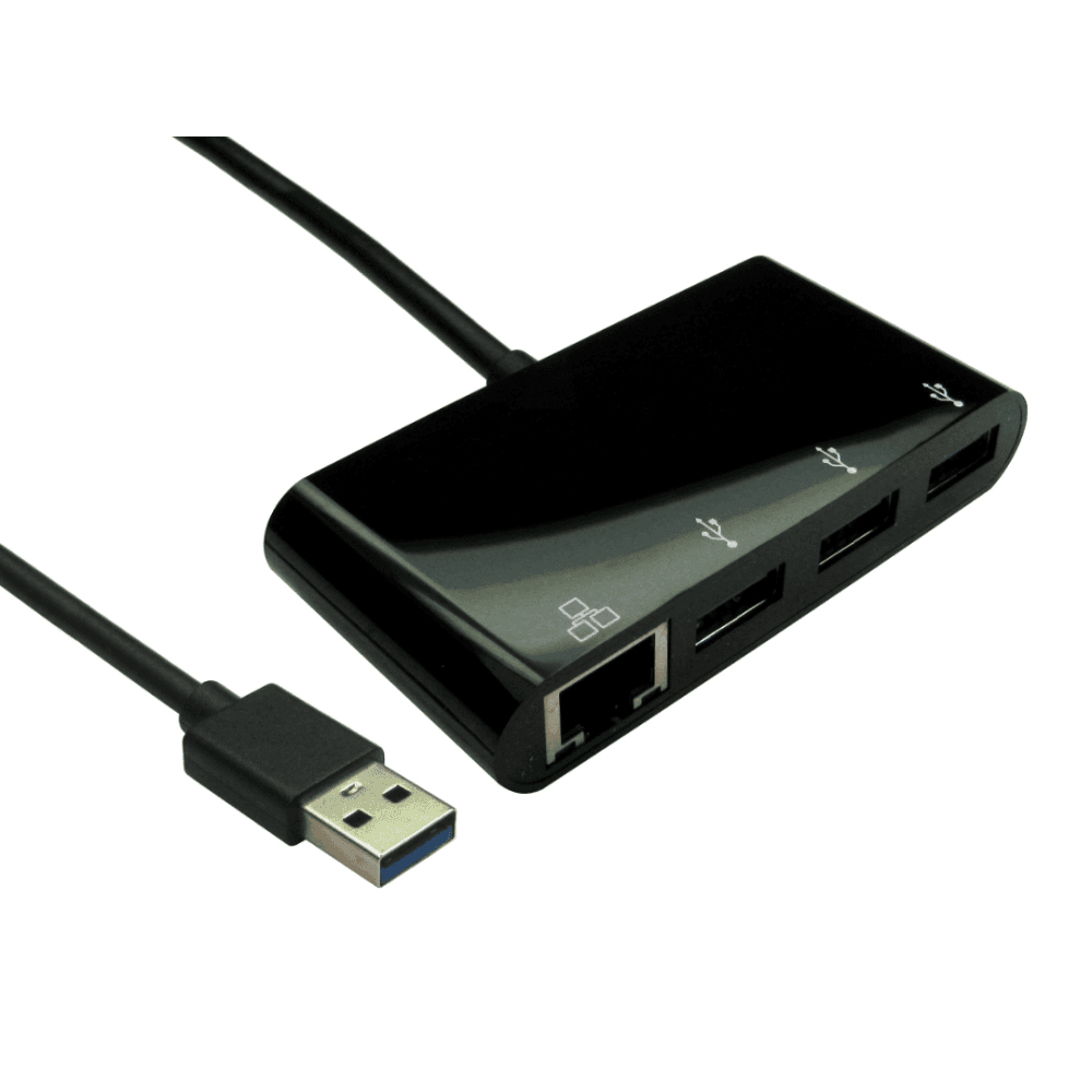 Cables Direct USB3-ETHGHUB-BK Laptop Docks & Port Replicators - Black