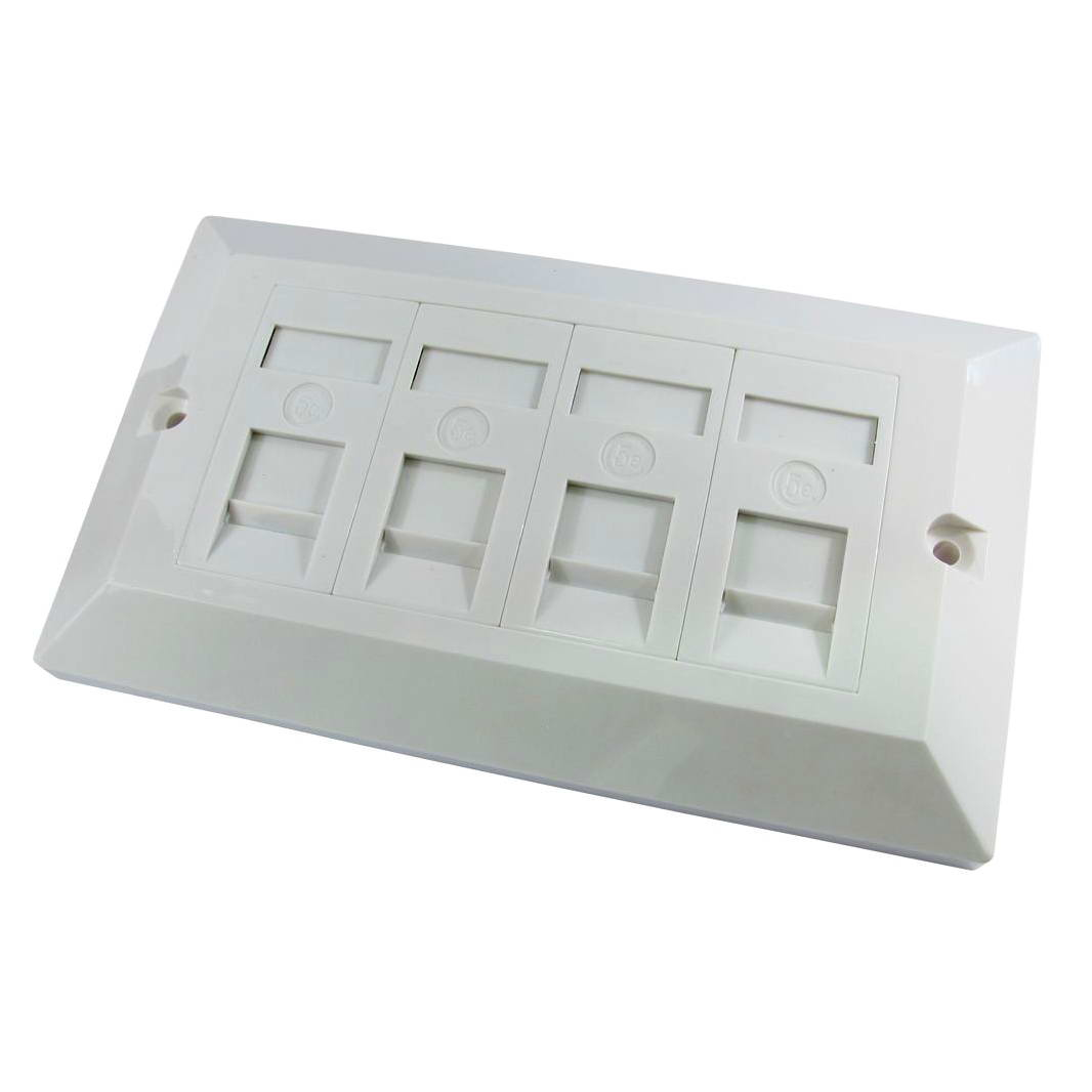 Cables Direct Faceplate 4 Port outlet box White