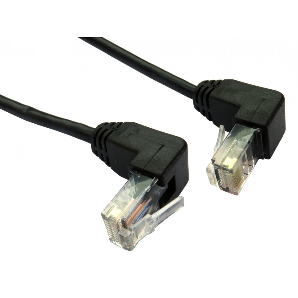 Cables Direct 2m Cat5e UTP Right Angled UP to Right Angled DOWN Cable