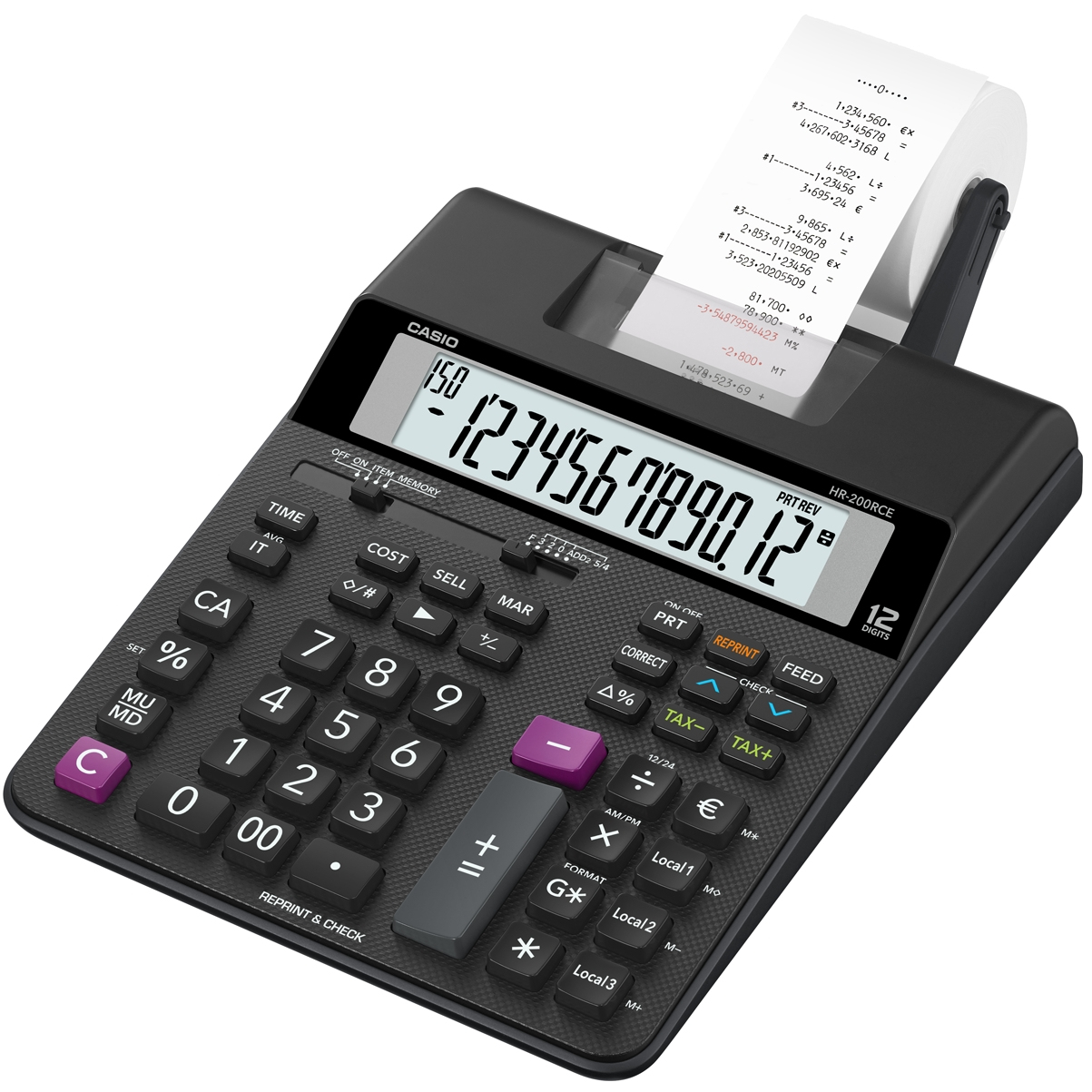 Casio HR-200RCE Calculators - Black