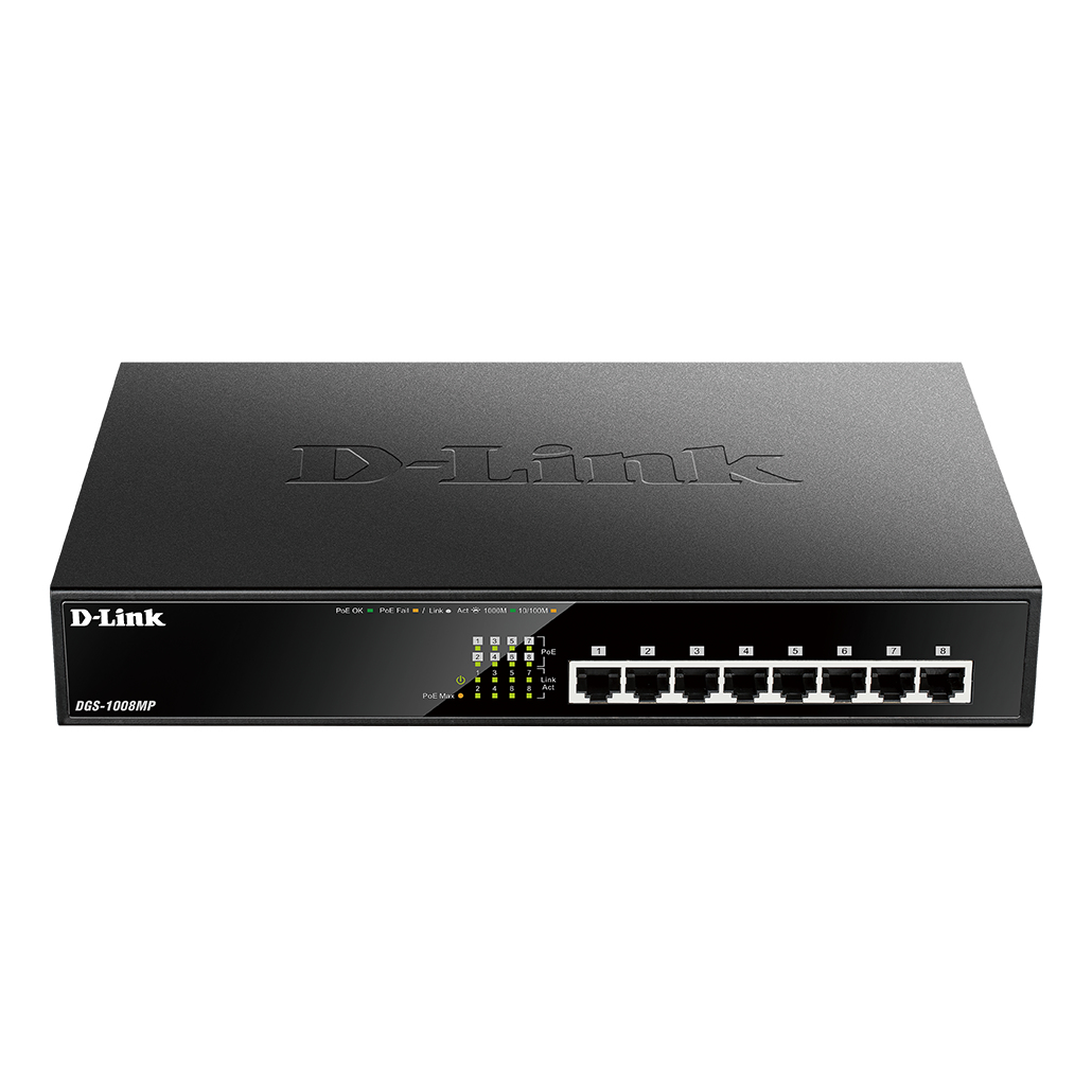 D-Link DGS-1008MP Network Switches - Black