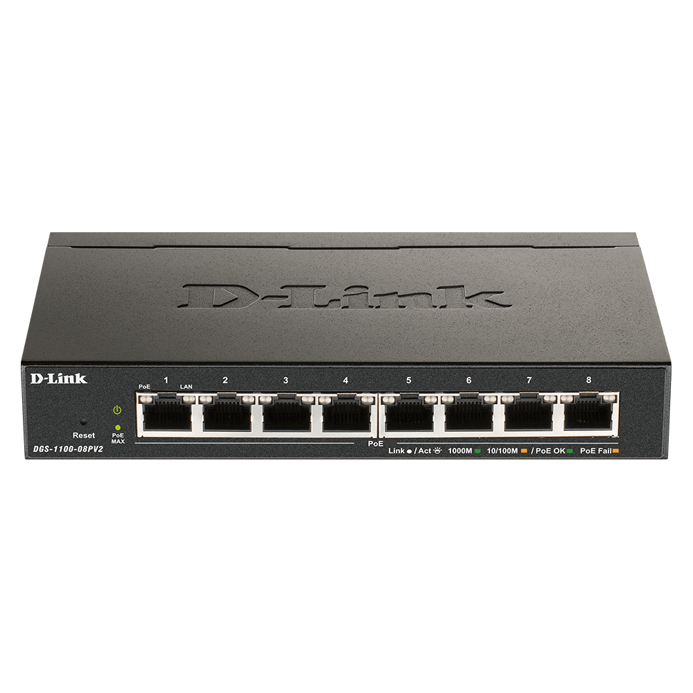 D-Link DGS-1100-08PV2 Network Switches - Black