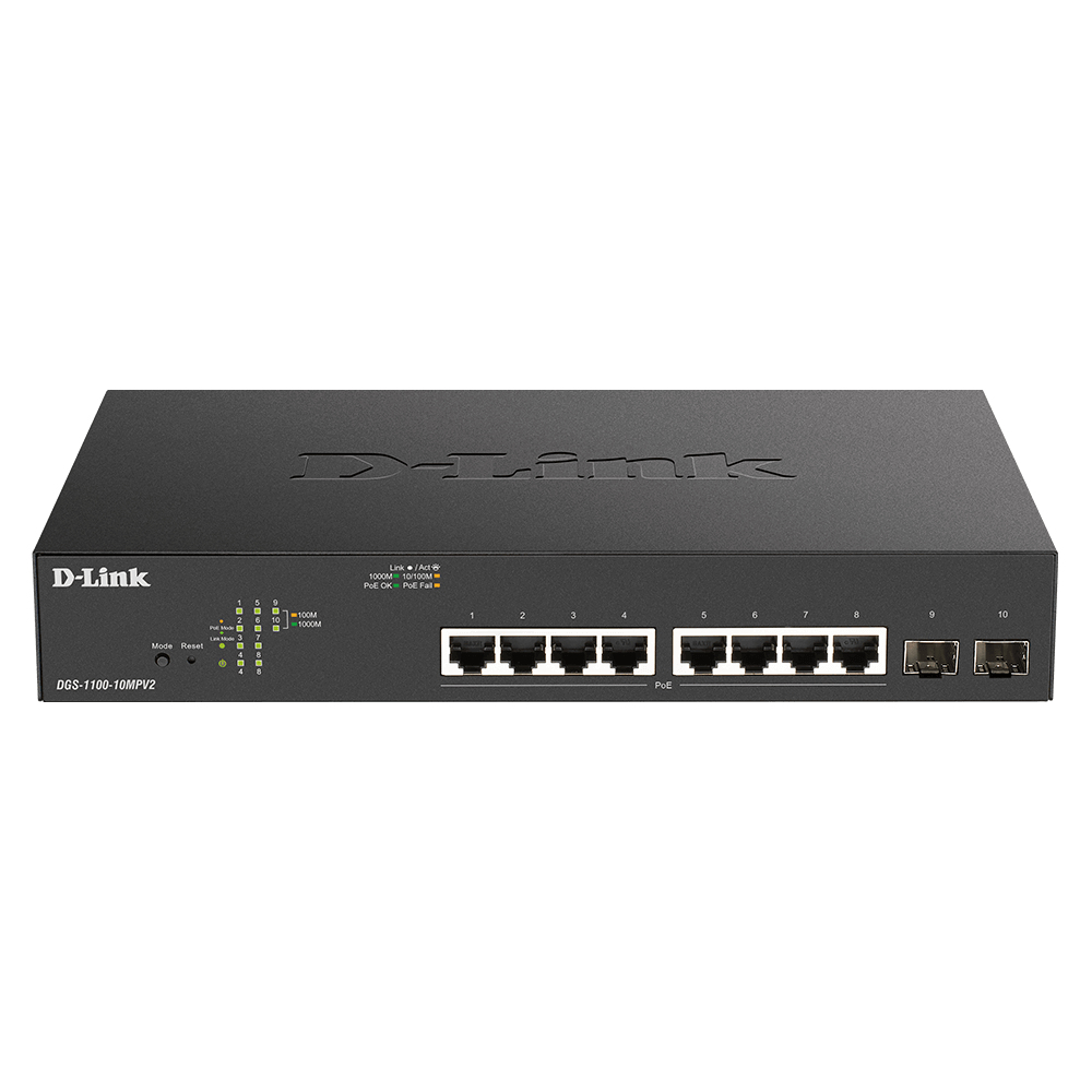 D-Link DGS-1100-10MPV2 Network Switches - Black