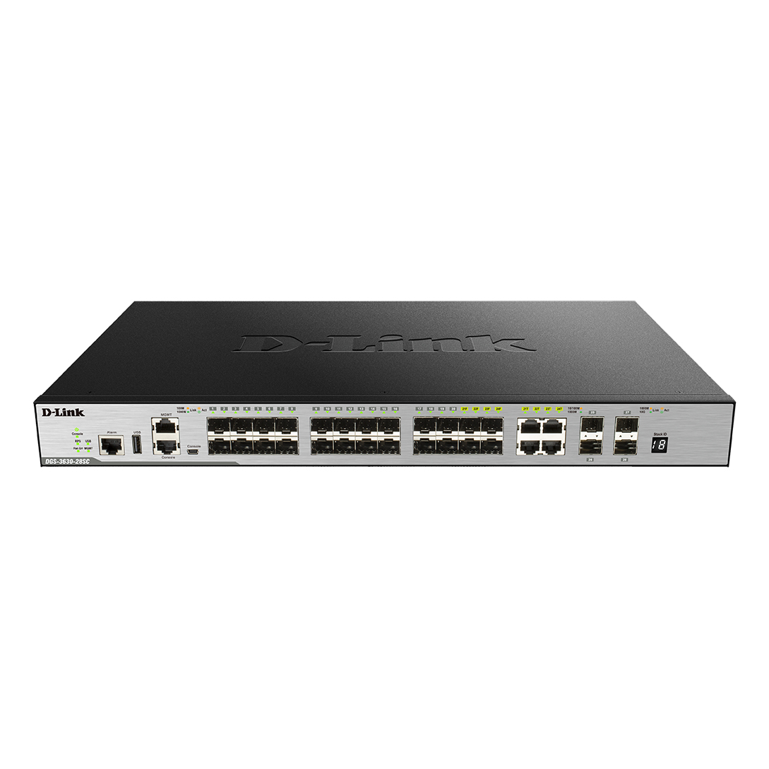 D-Link DGS-3630-28SC Network Switches - Black