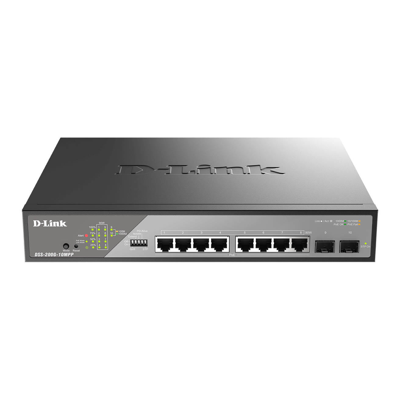 D-Link 200G-10MPP Network Switches - 128MB - Grey