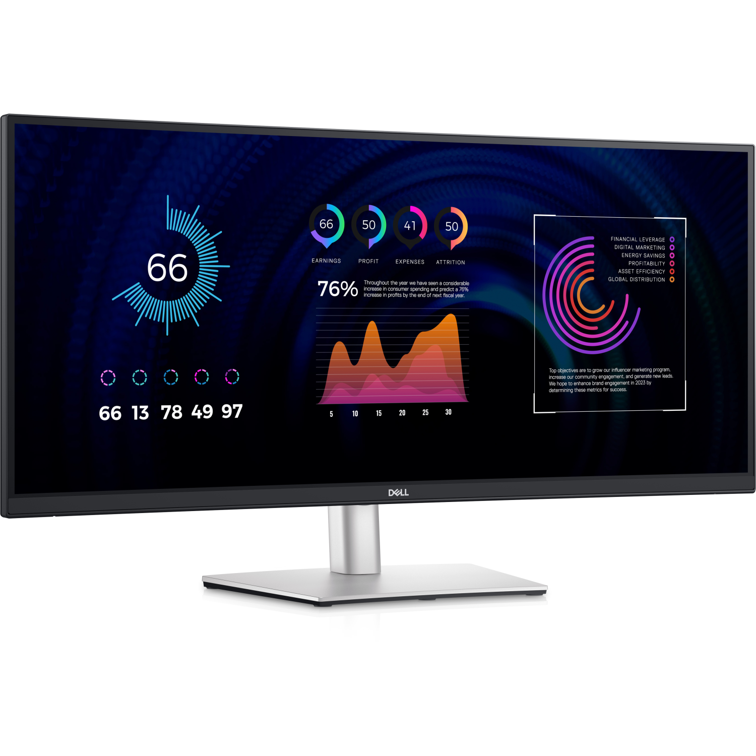 Dell P3424We Computer Monitors - 34.14 Inches - Black