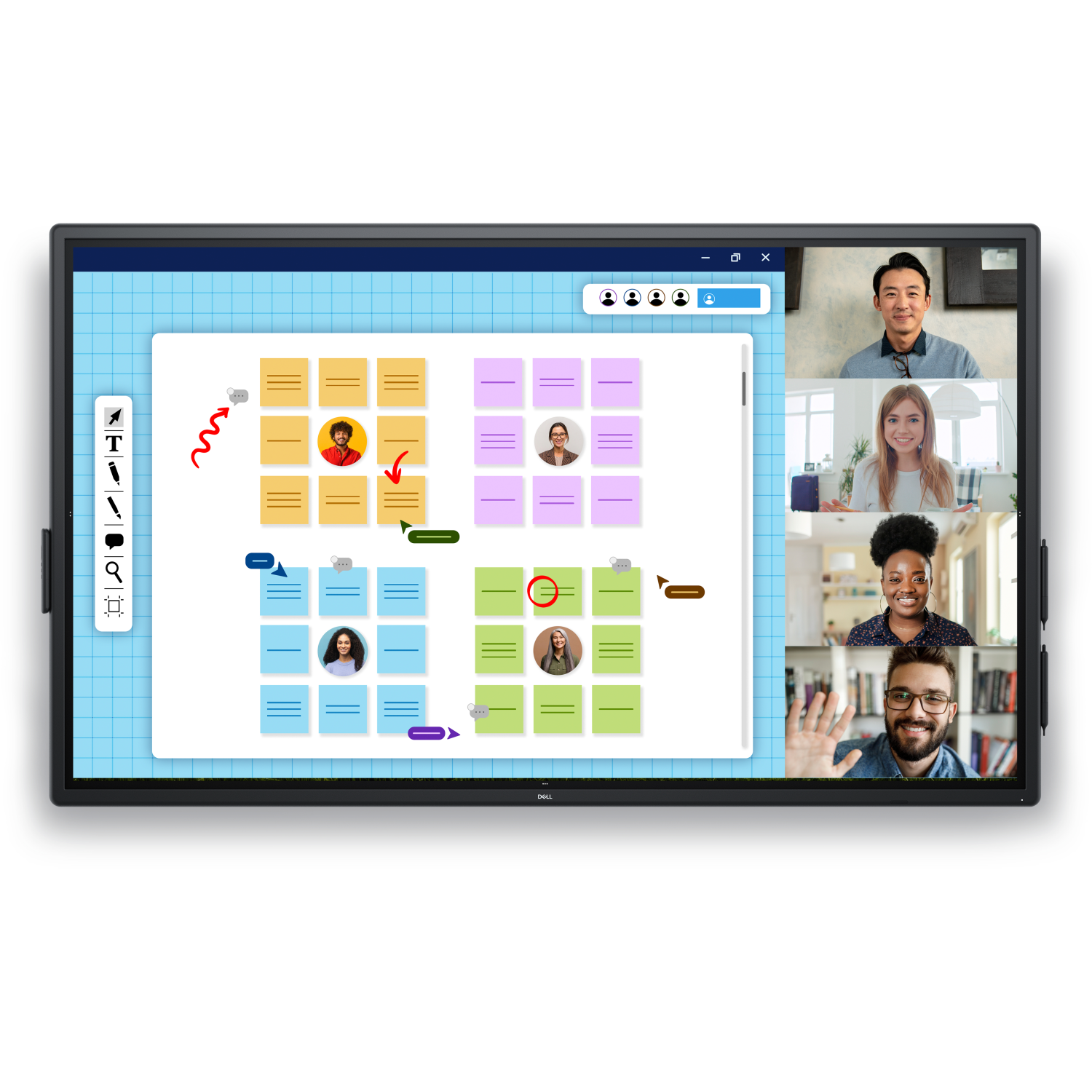 DELL P7525QT Video Conference Monitors - 74.5 Inches - Black