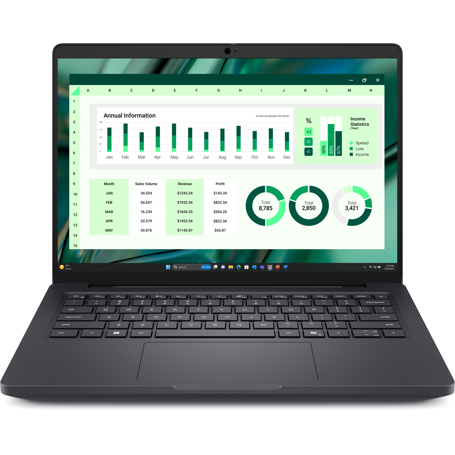 DELL 265H Laptops - 14 Inches - 32GB - Black
