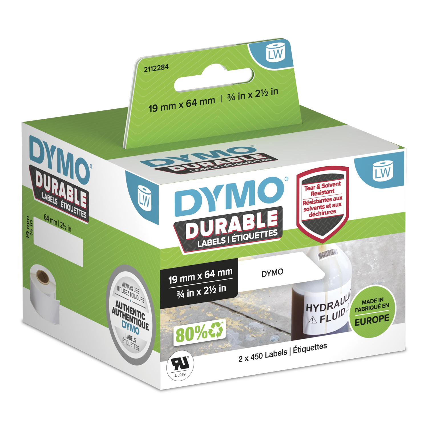 Dymo 64mm Printer Labels - White