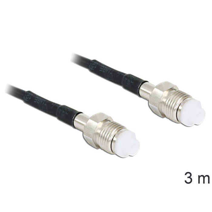 DeLOCK 88594 coaxial cable RG-174 3 m FME Black