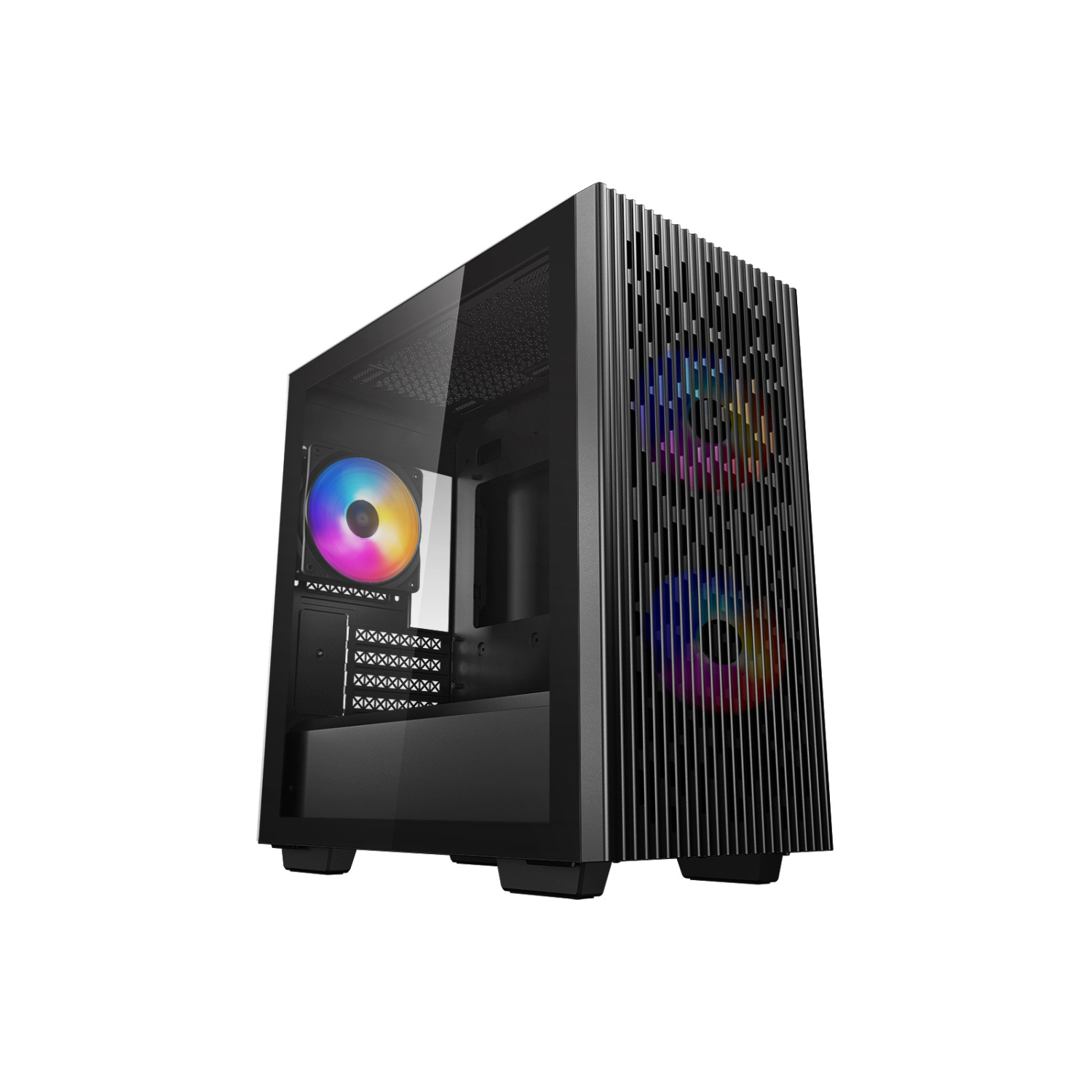 DeepCool MATREXX 40 3FS Case Gaming Black Micro Tower 1 x USB 3.0 / 1 x USB 2.0 Tempered Glass Side Window Panel Mesh Front Panel for Optimized Airflow Tri-Colour LED Fans Micro ATX Mini-ITX