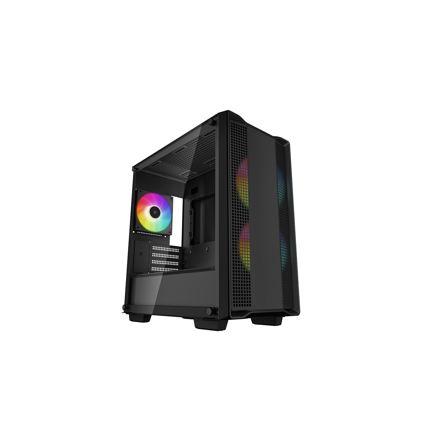 DeepCool CC360 ARGB Black Mini Tower Chassis w/ Tempered Glass Window 3x 120mm ARGB Fans USB 3.0 mATX/mITX