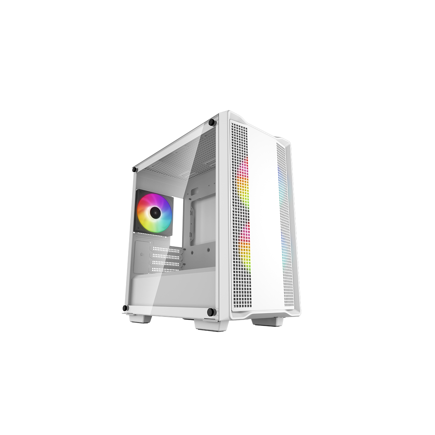 DeepCool CC360 ARGB WH White Mini Tower Chassis w/ Tempered Glass Window 3x 120mm ARGB Fans USB 3.0 mATX/mITX