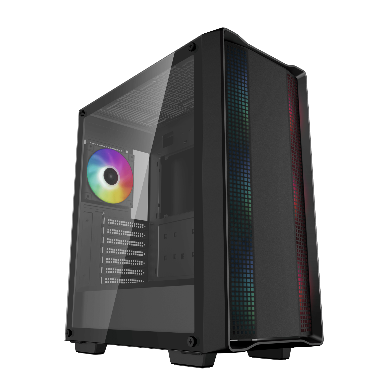 DeepCool CC560 ARGB V2 Case Gaming Black Mid Tower 1 x USB 3.0 / 1 x USB 2.0 Tempered Glass Side Window Panel Abundant Airflow Performance Addressable RGB LED Fans ATX Micro ATX Mini-ITX