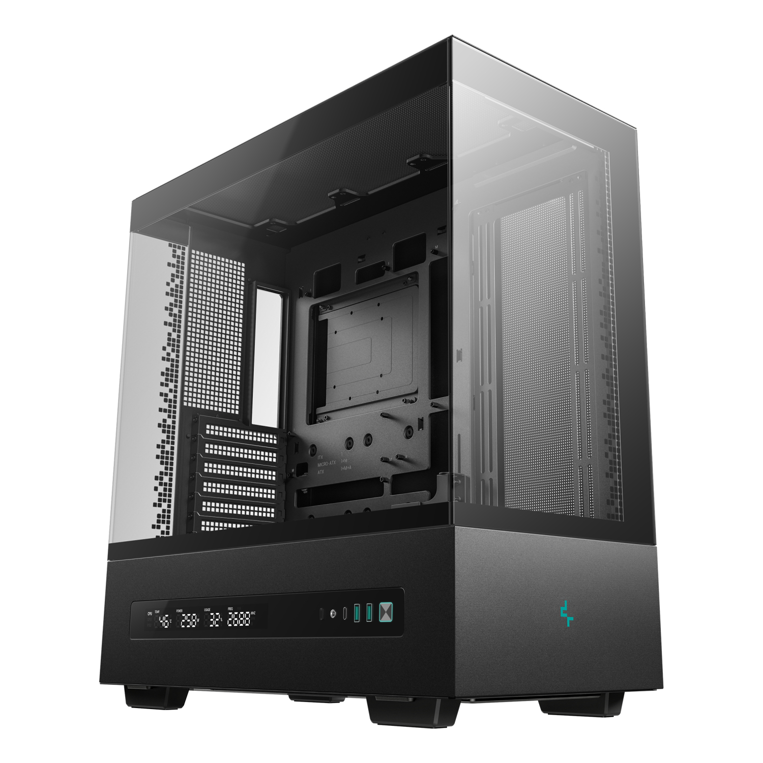 DeepCool CH690 Digital ATX Mid-Tower Case High-Airflow PC Case with Semi-Glass Panel USB-C Port Support for 420mm Radiator 450mm GPU ATX PSU Black