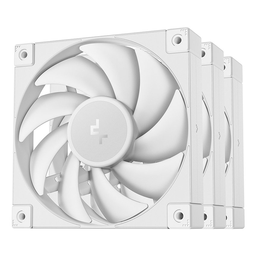 DeepCool FD12 120mm Case Fan 3-Pack PWM Control High Airflow Low Noise Hydro Bearing White Anti-Vibration Pads 4-Pin Connector