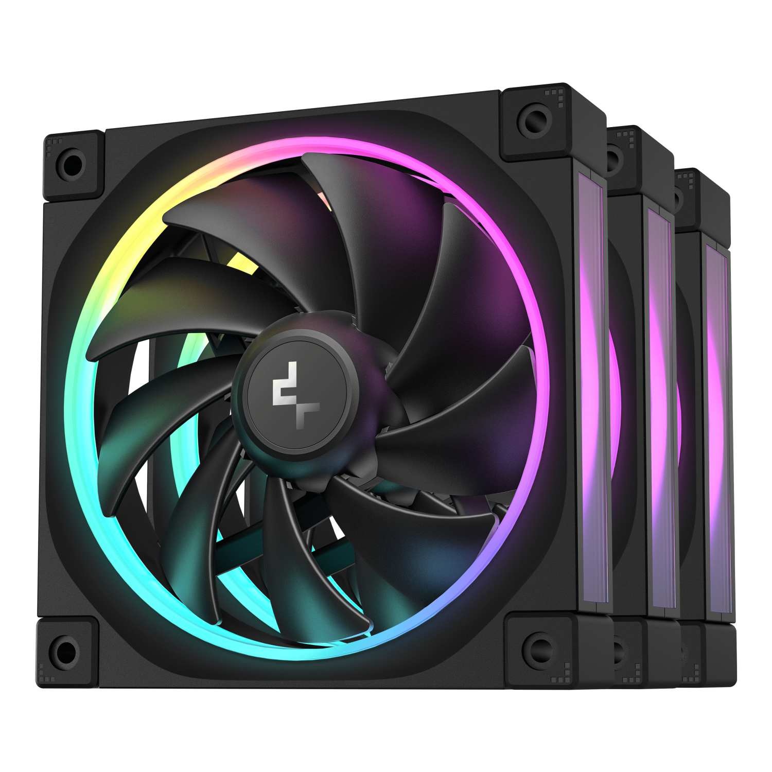 DeepCool FL12 120mm PWM 3 Pack Fan - High Performance Low Noise Fluid Dynamic Bearing 36 ARGB LEDs 500-2150 RPM 55 CFM Airflow 4-Pin PWM Control