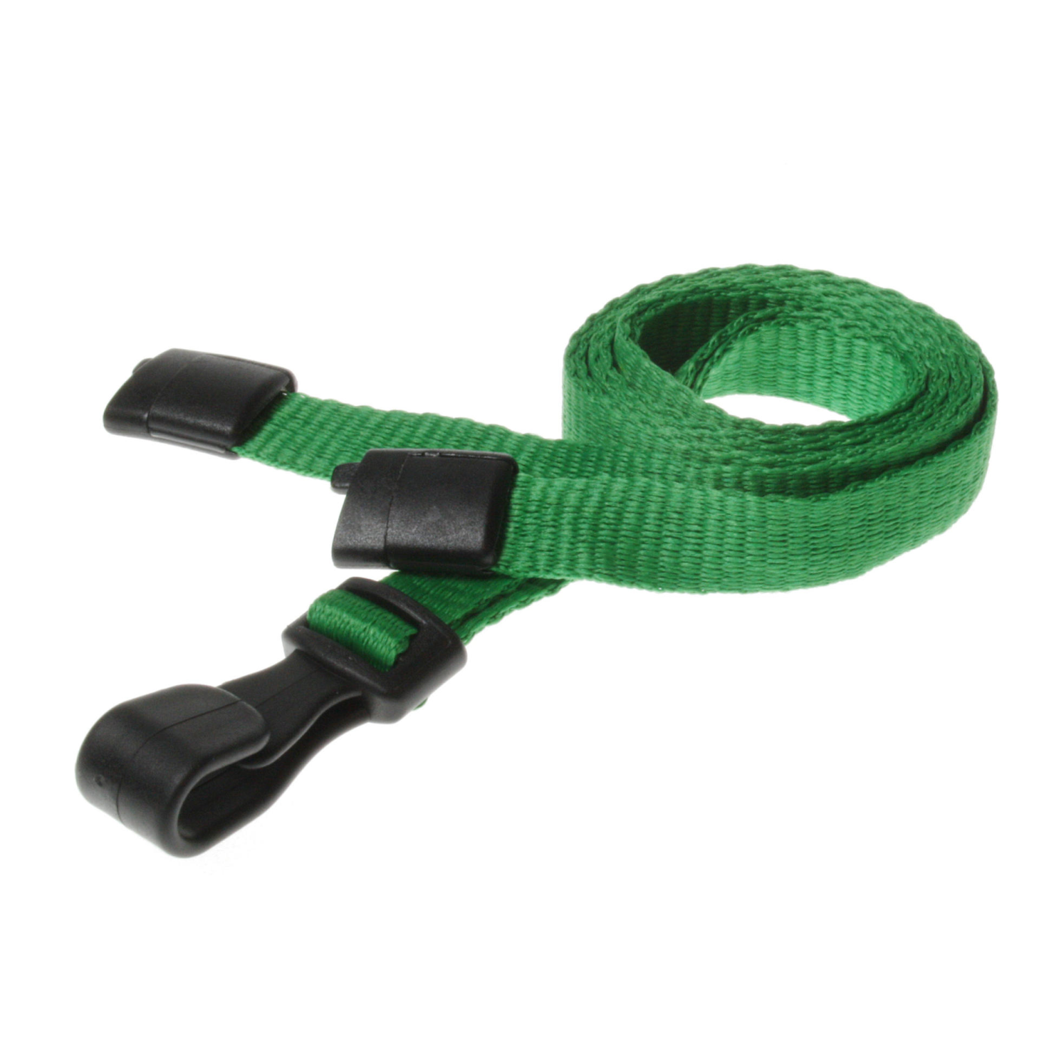 Digital ID 10mm Recycled Plain Light Green Lanyards with Plastic J Clip (Pack of 100)