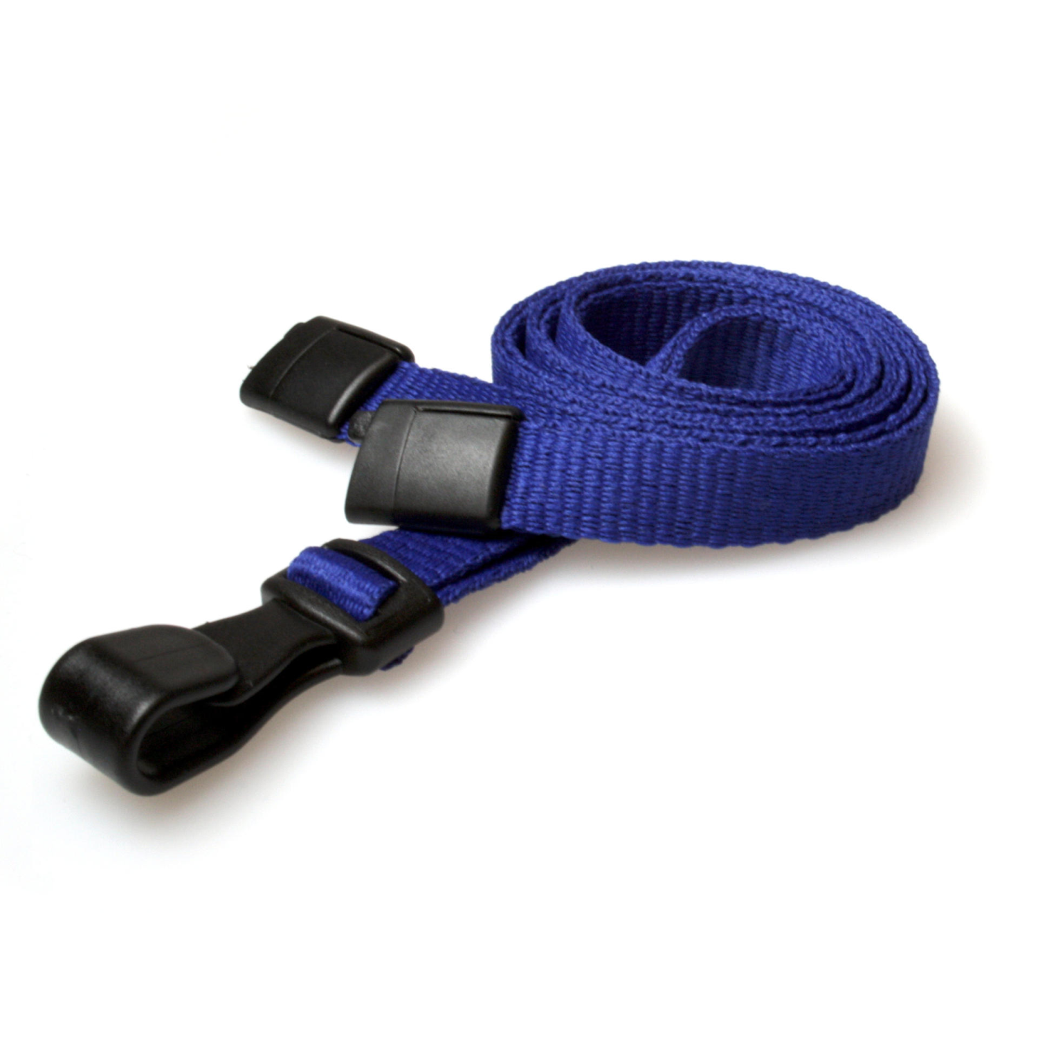 Digital ID 10mm Recycled Plain Navy Blue Lanyards with Plastic J Clip (Pack of 100)