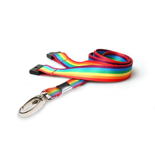 Digital ID 15mm Recycled Rainbow Lanyards with Metal Lobster Clip (Pack of 100)