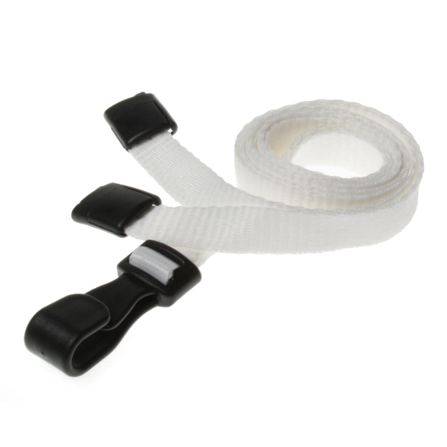 Digital ID 10mm Recycled Plain White Lanyards with Plastic J Clip (Pack of 100)