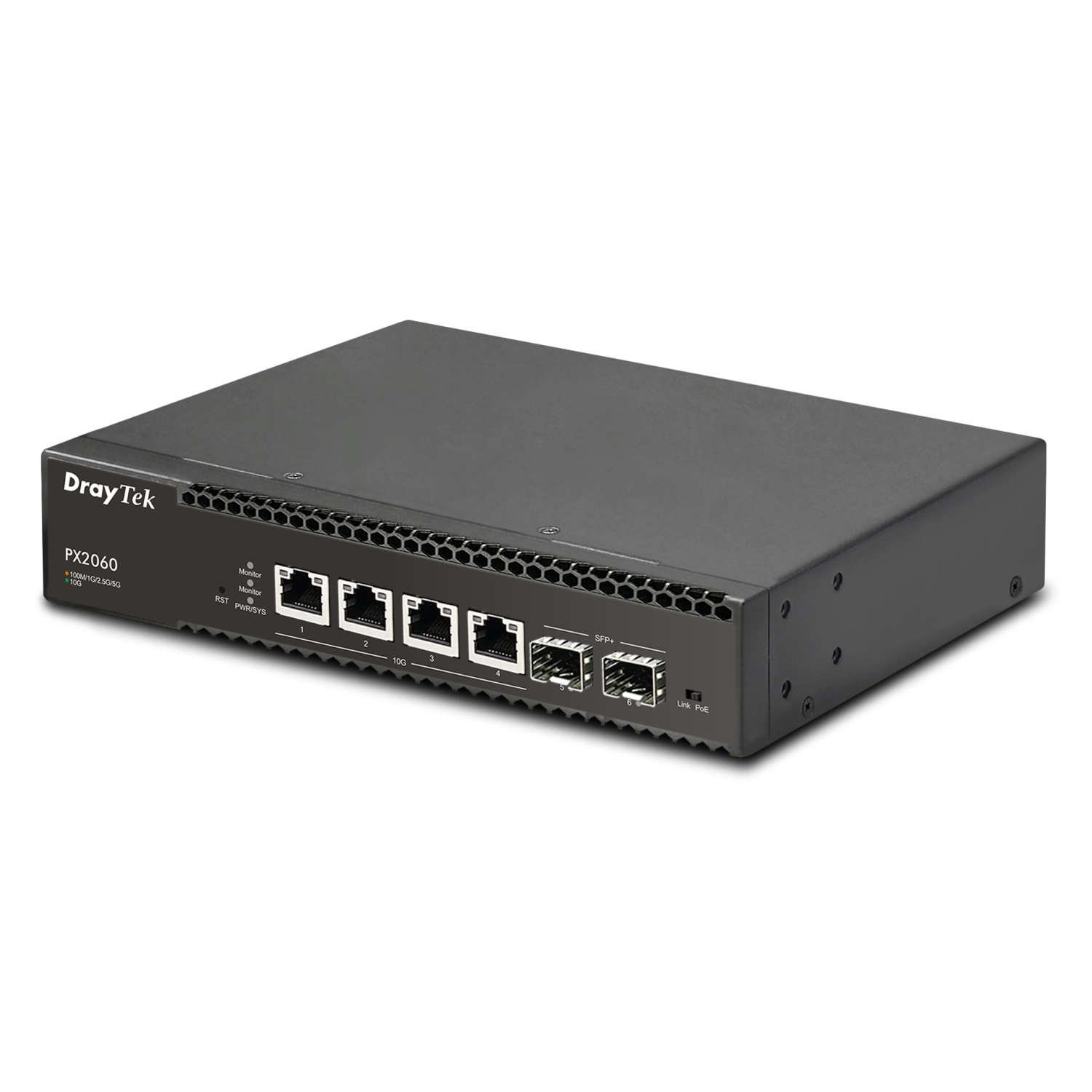 DrayTek VSPX2060-K network switch Managed L2+ 10G Ethernet (100/1000/10000) Power over Ethernet (PoE) Desktop/Wall-Mounting Black