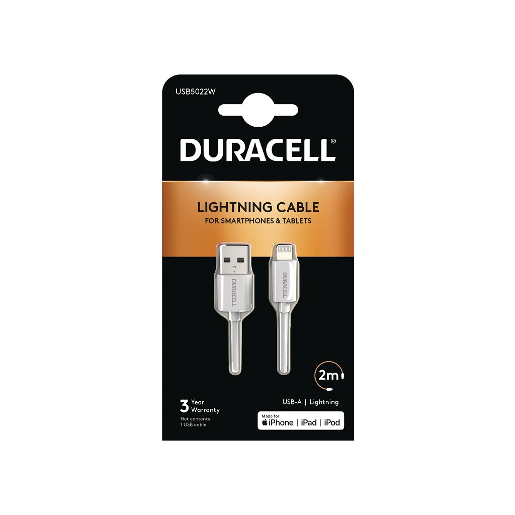 Duracell Sync/Charge Cable 2 Metre White