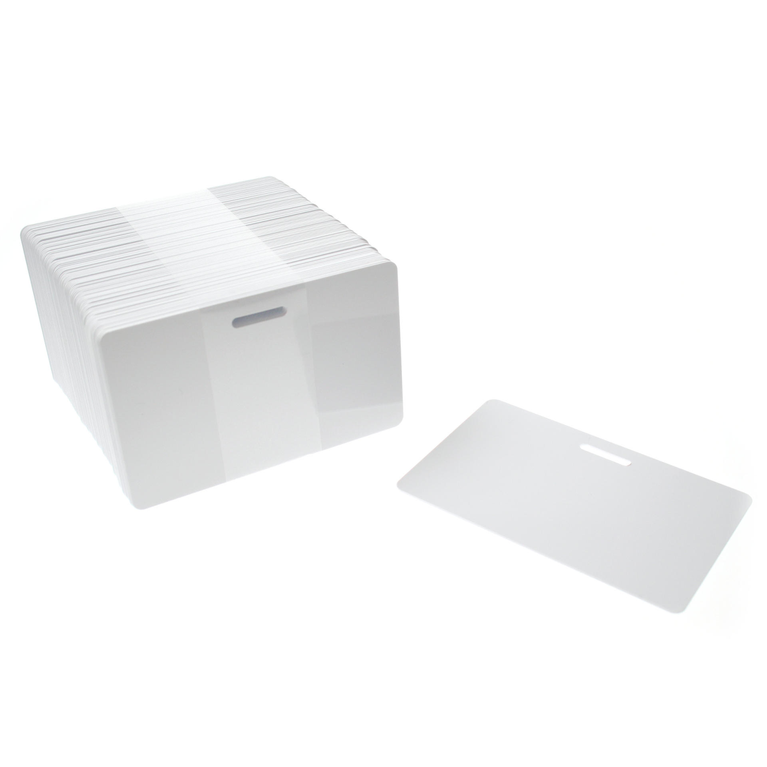 Dyestar Blank White Slot Punched Plastic Cards (Pack of 100)