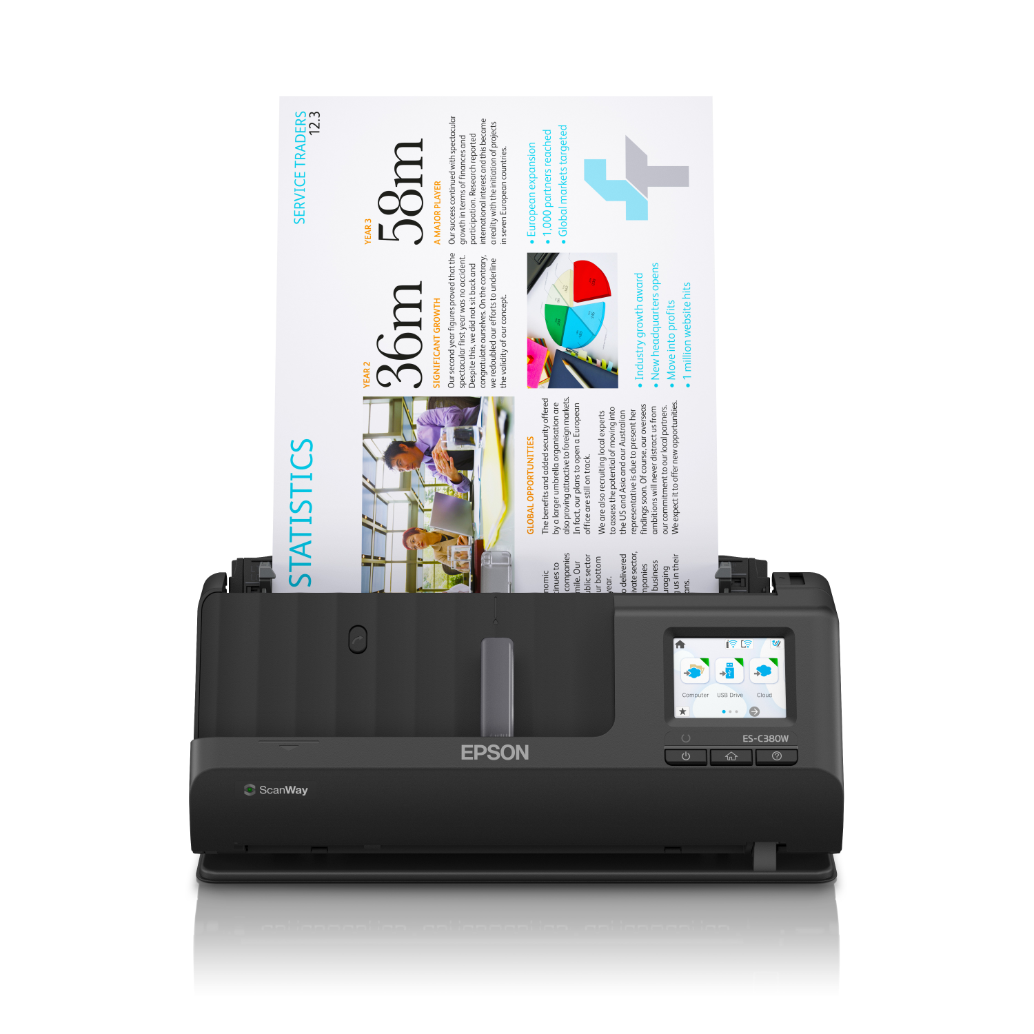 Epson ES-C380W Scanners - Black
