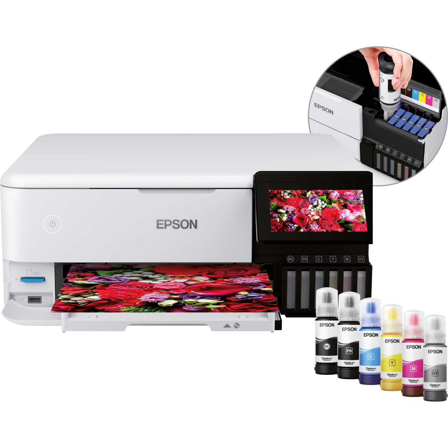 Epson ET-8500 Multifunction Printers - 4.3 Inches - White