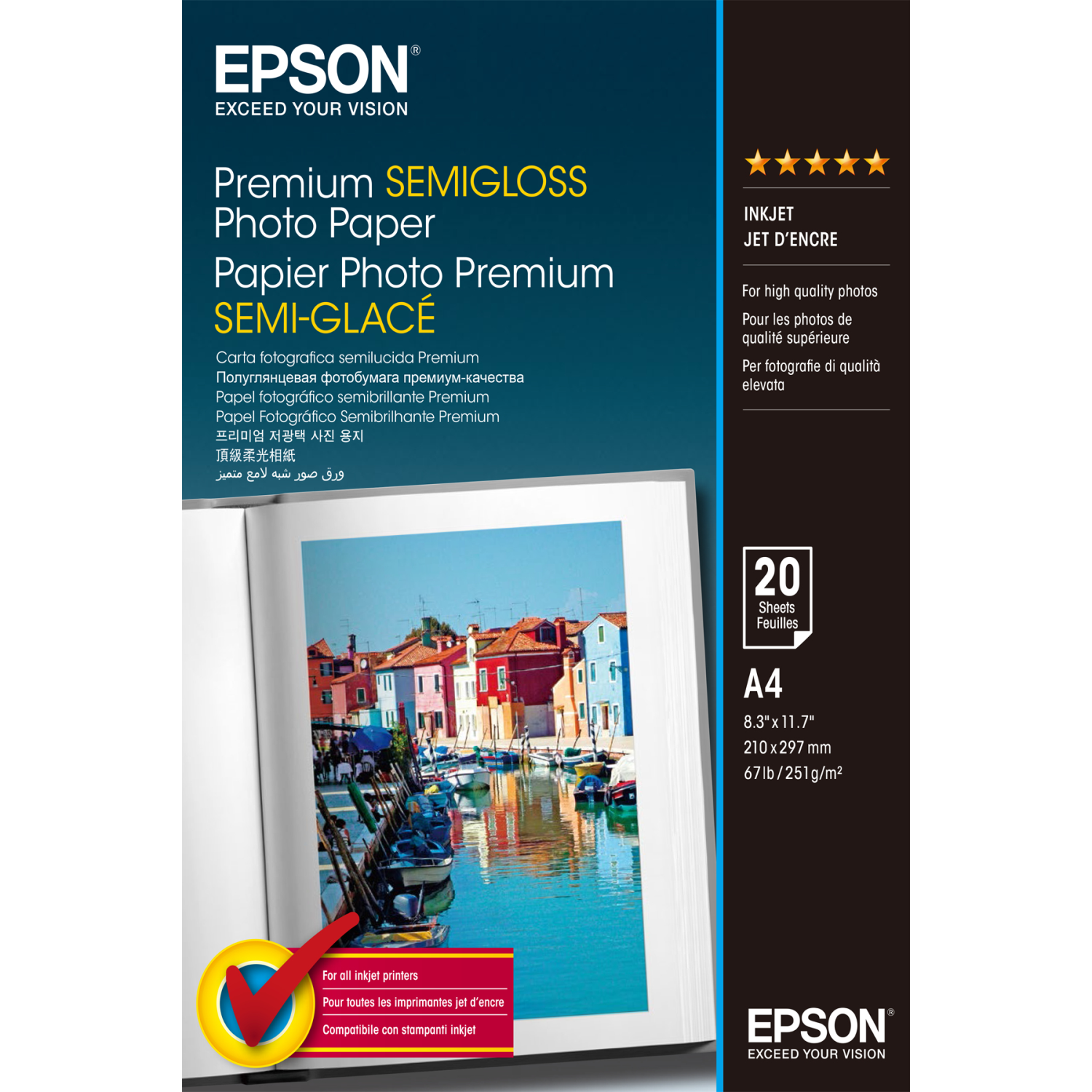 Epson Premium Semi-Gloss Photo Paper - A4 - 20 Sheets