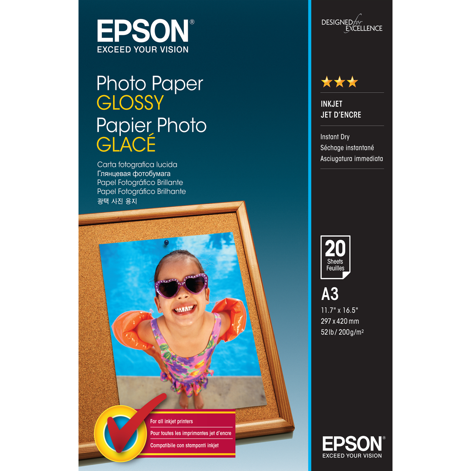 Epson Photo Paper Glossy - A3 - 20 sheets