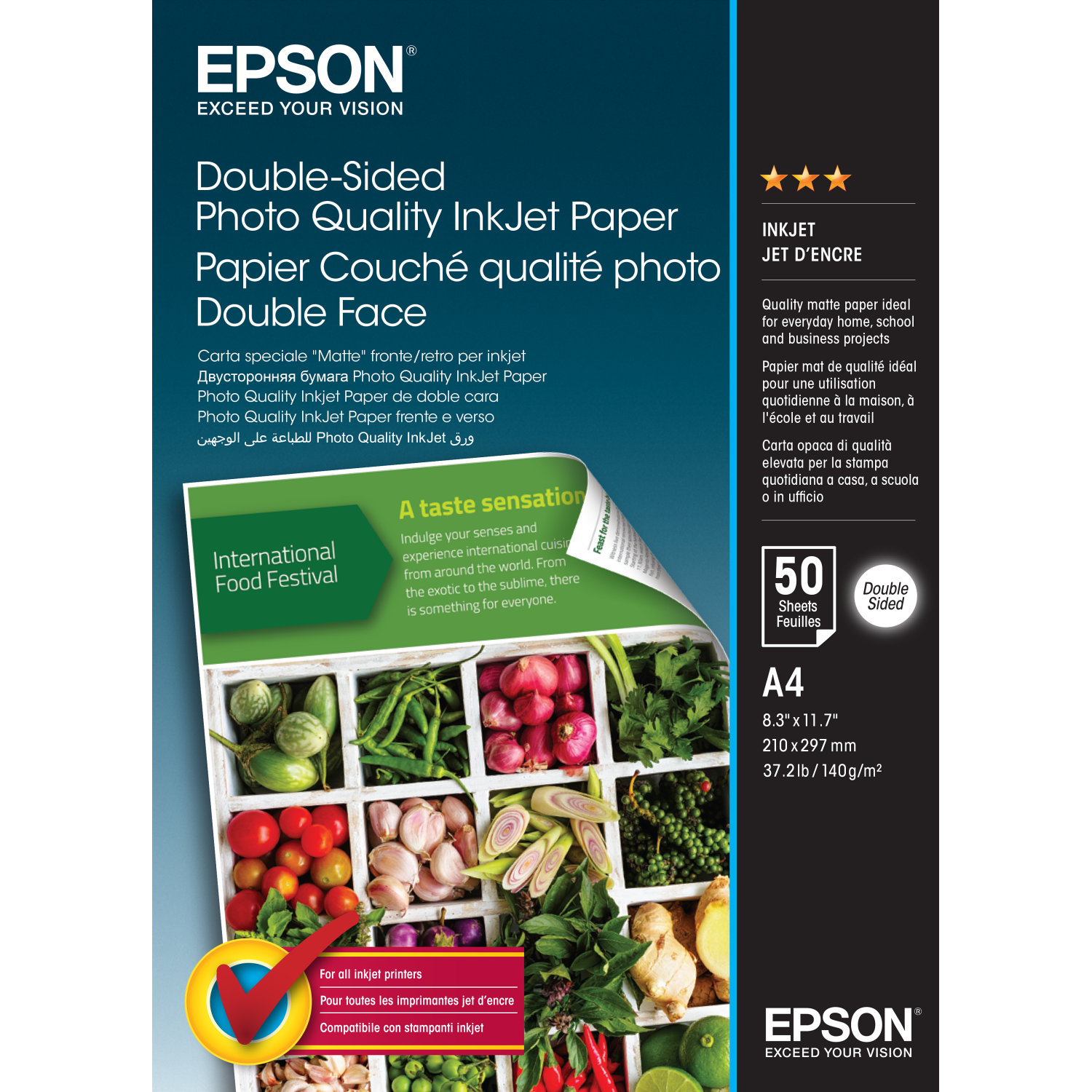 Epson Double-Sided Photo Quality Inkjet Paper - A4 - 50 Sheets