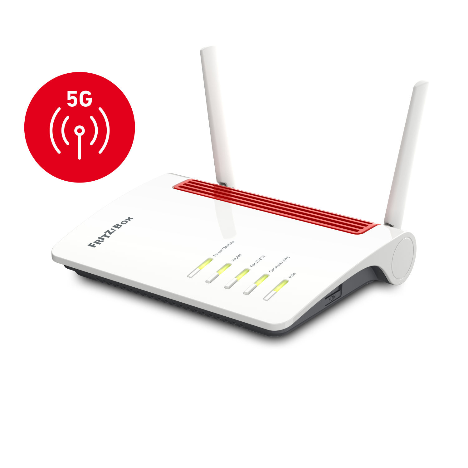 FRITZ!Box 6850 5G wireless router Gigabit Ethernet Dual-band (2.4 GHz / 5 GHz) Black, Red, White