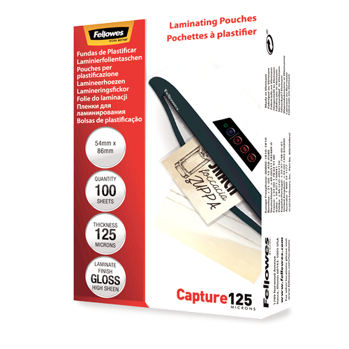 Fellowes 54x86mm Laminator Pouches - Transparent