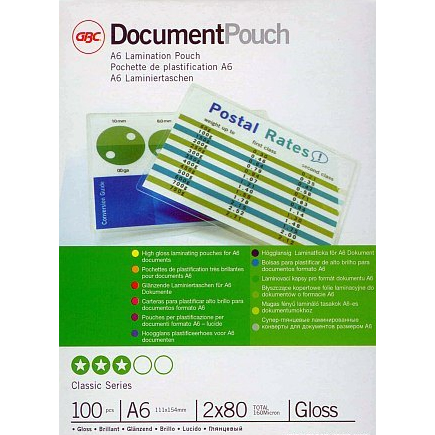 GBC 2x80 Laminator Pouches - Transparent