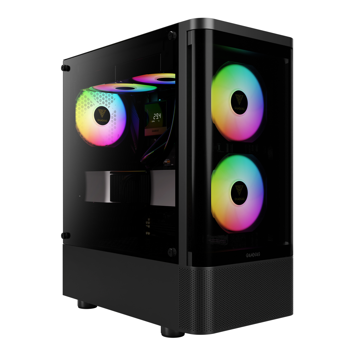 Gamdias TALOS E3 CG MID-TOWER CURVED GLASS PANEL BLACK CASE