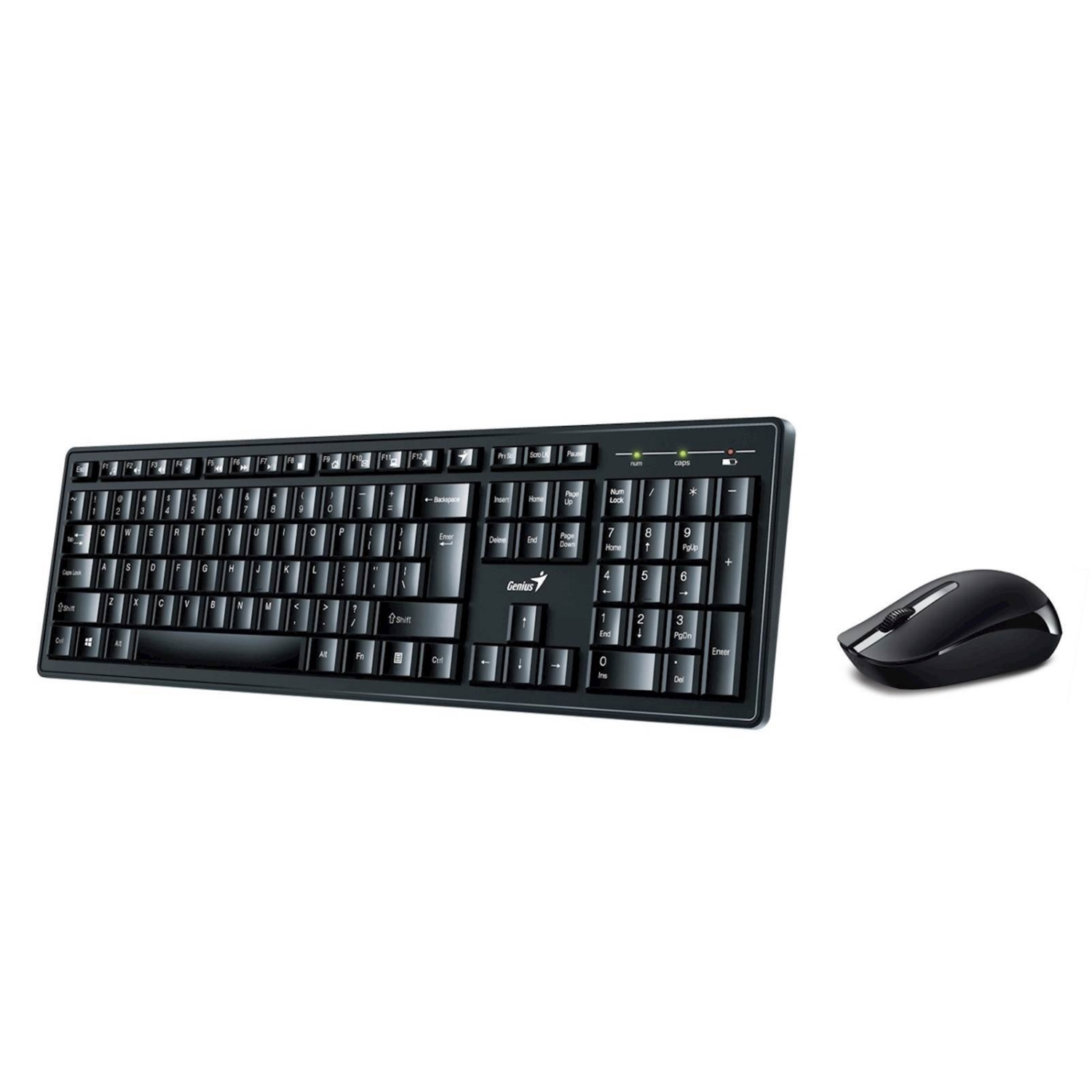 Genius Computer Technology KM-8200 Wireless Smart Keyboard and Mouse Combo Set, Customizable Function Keys, Multimedia, Full Size UK Layout and Optical Sensor Mouse, 1000dpi, designed for Home or Office