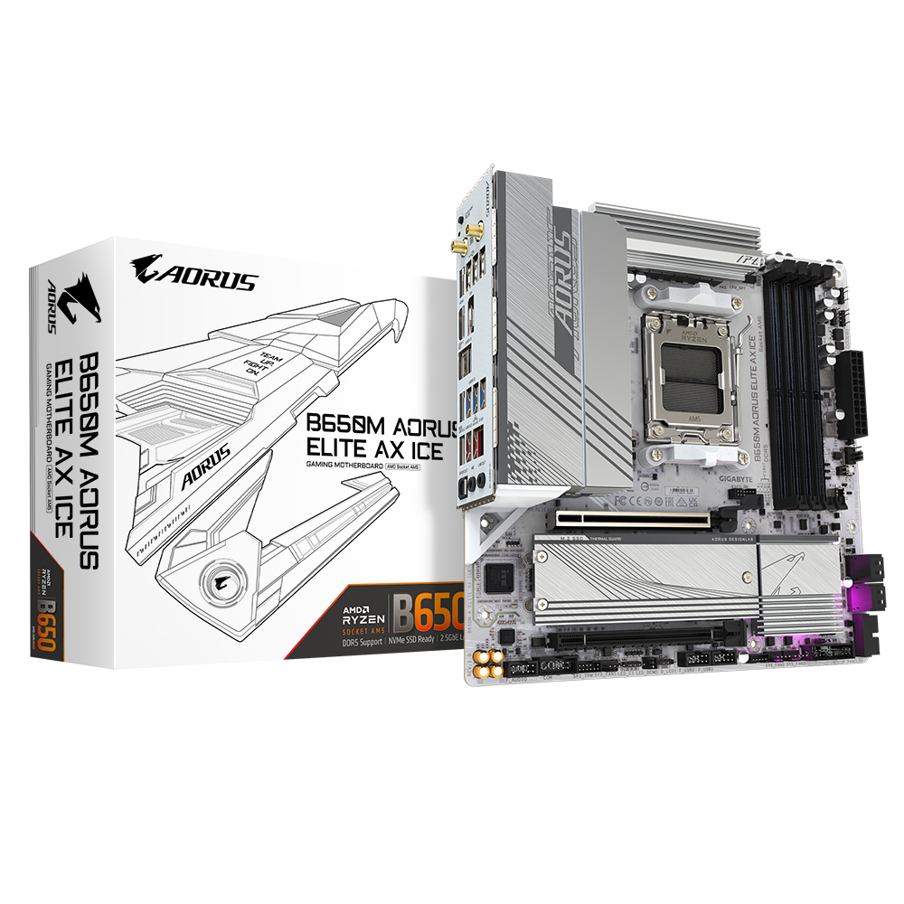 Gigabyte B650M Motherboards - White