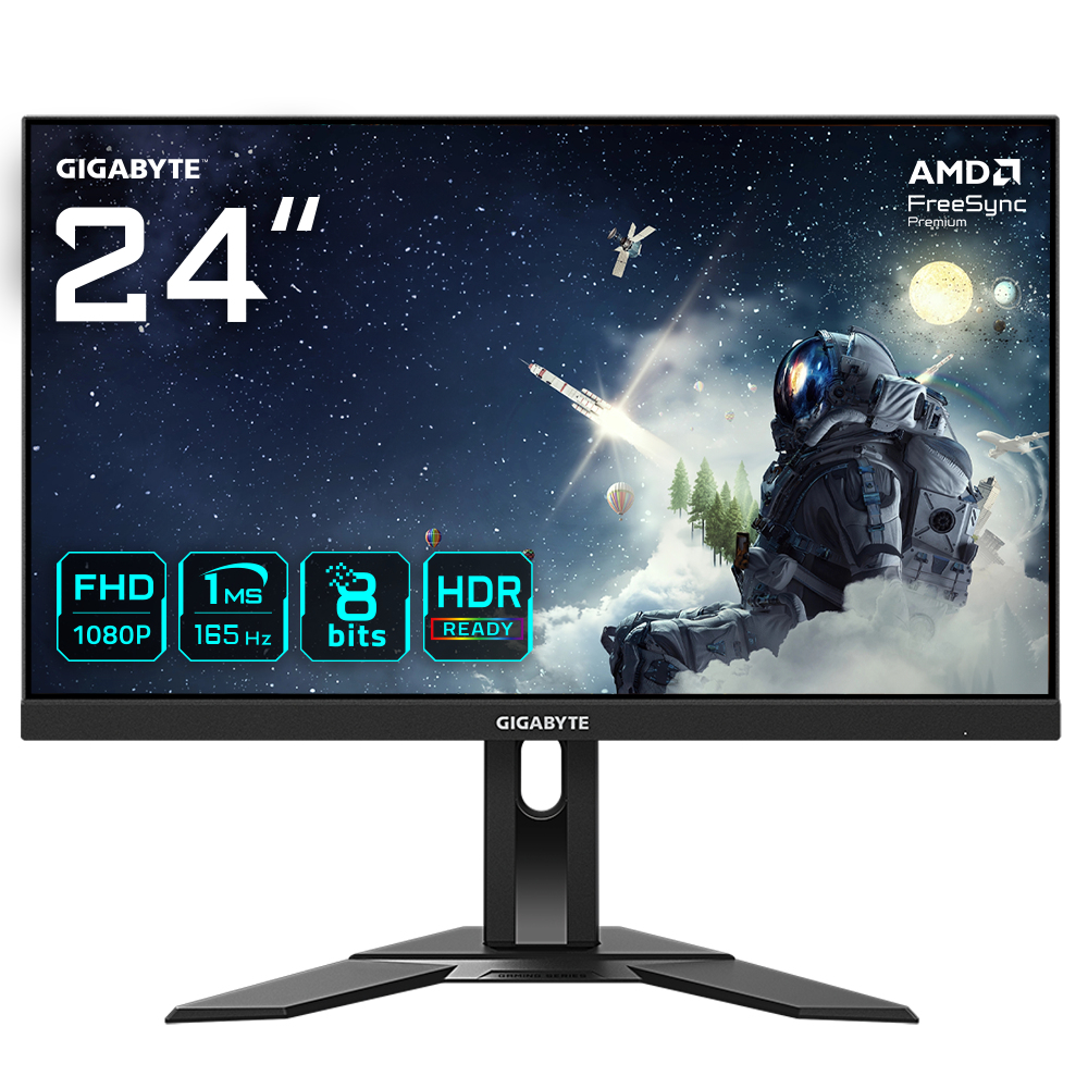 Gigabyte G24F Gaming Monitors - 23.8 Inches - Black