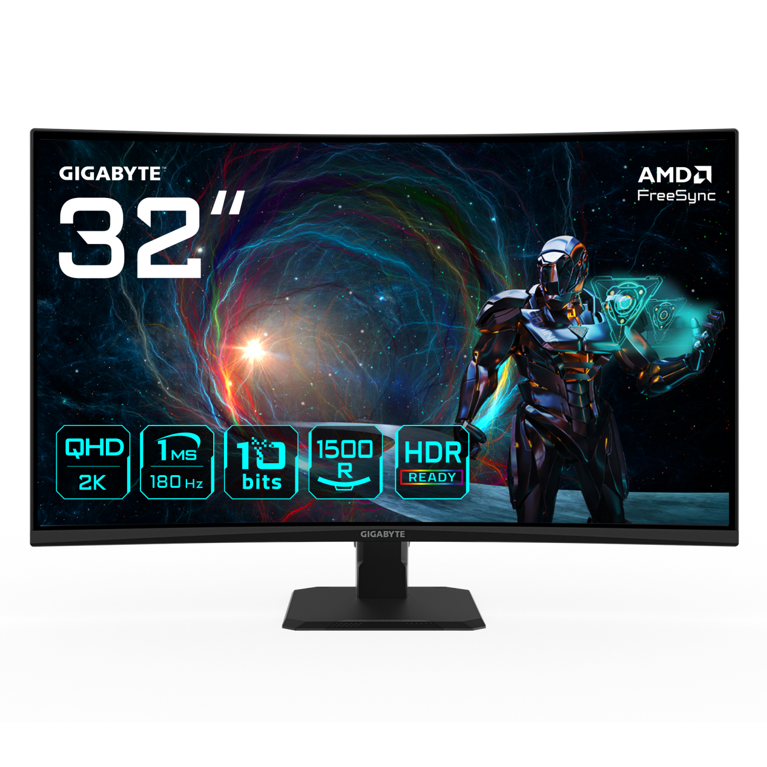 Gigabyte GS32QCA Computer Monitors - 31.5 Inches - Black