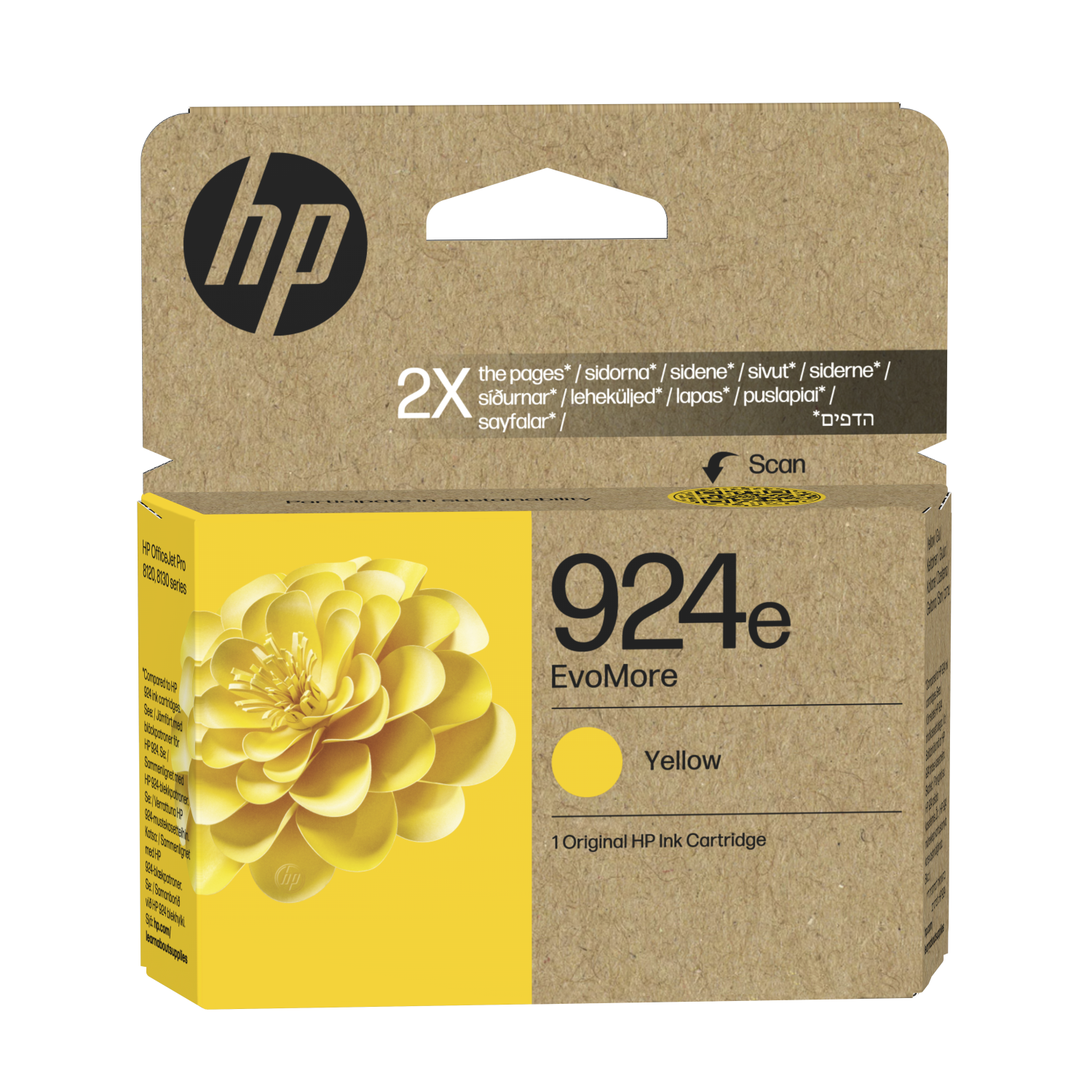 HP 924E EVOMORE YELLOW ORIGINAL INK