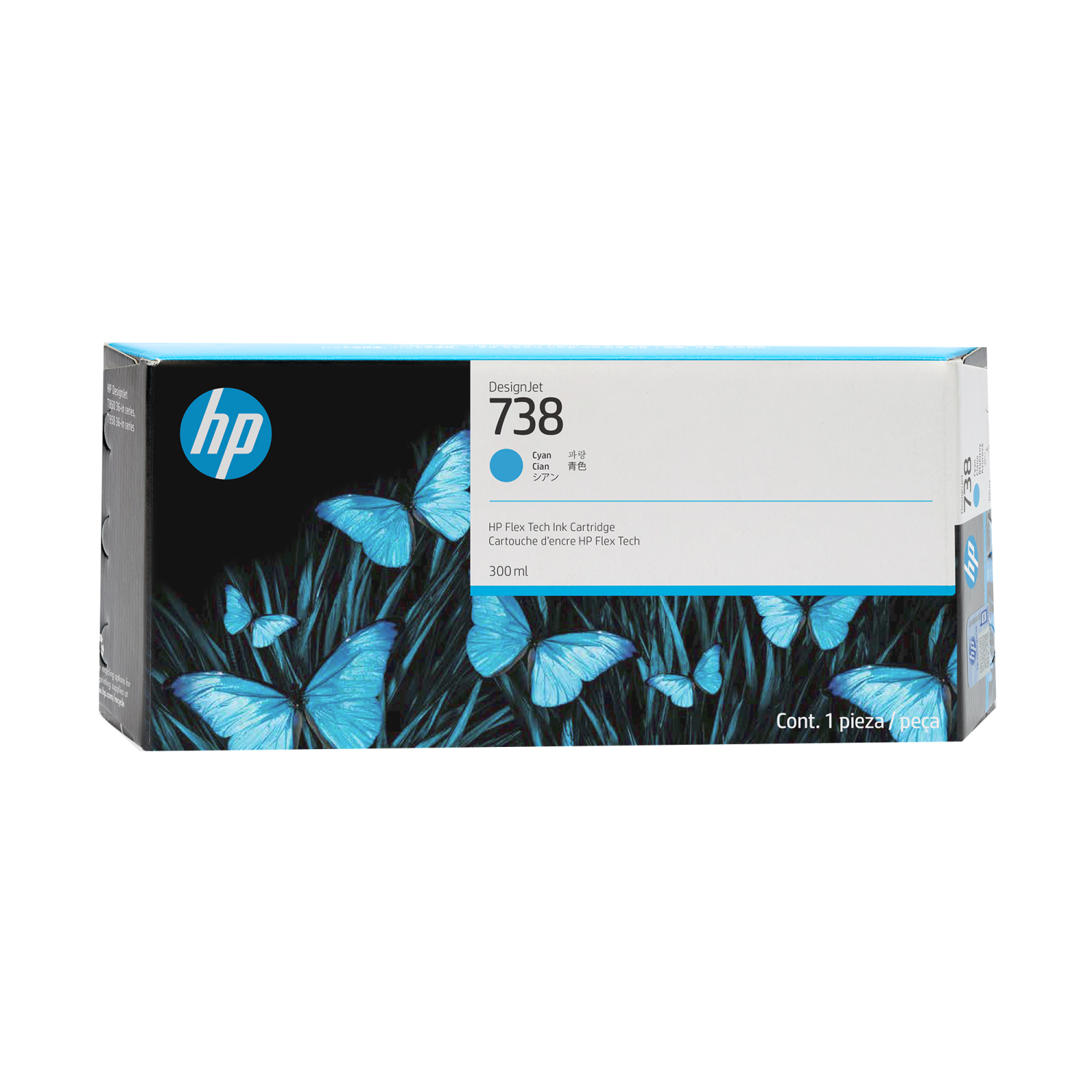 HP 738 300-ML CYAN DESIGNJET INK CAR