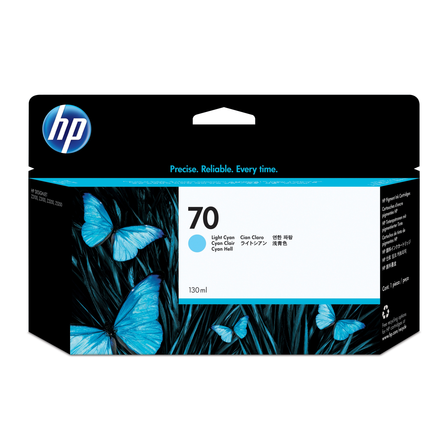 HP 70 130 ML LIGHT CYAN INK CARTRIDG