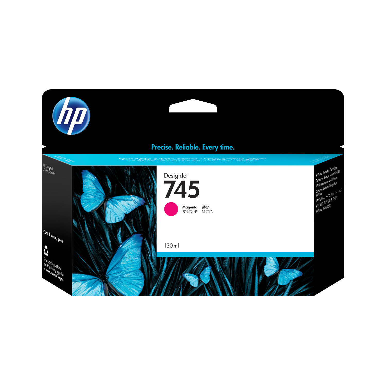 HP 745 130-ML MAGENTA INK CARTRIDGE