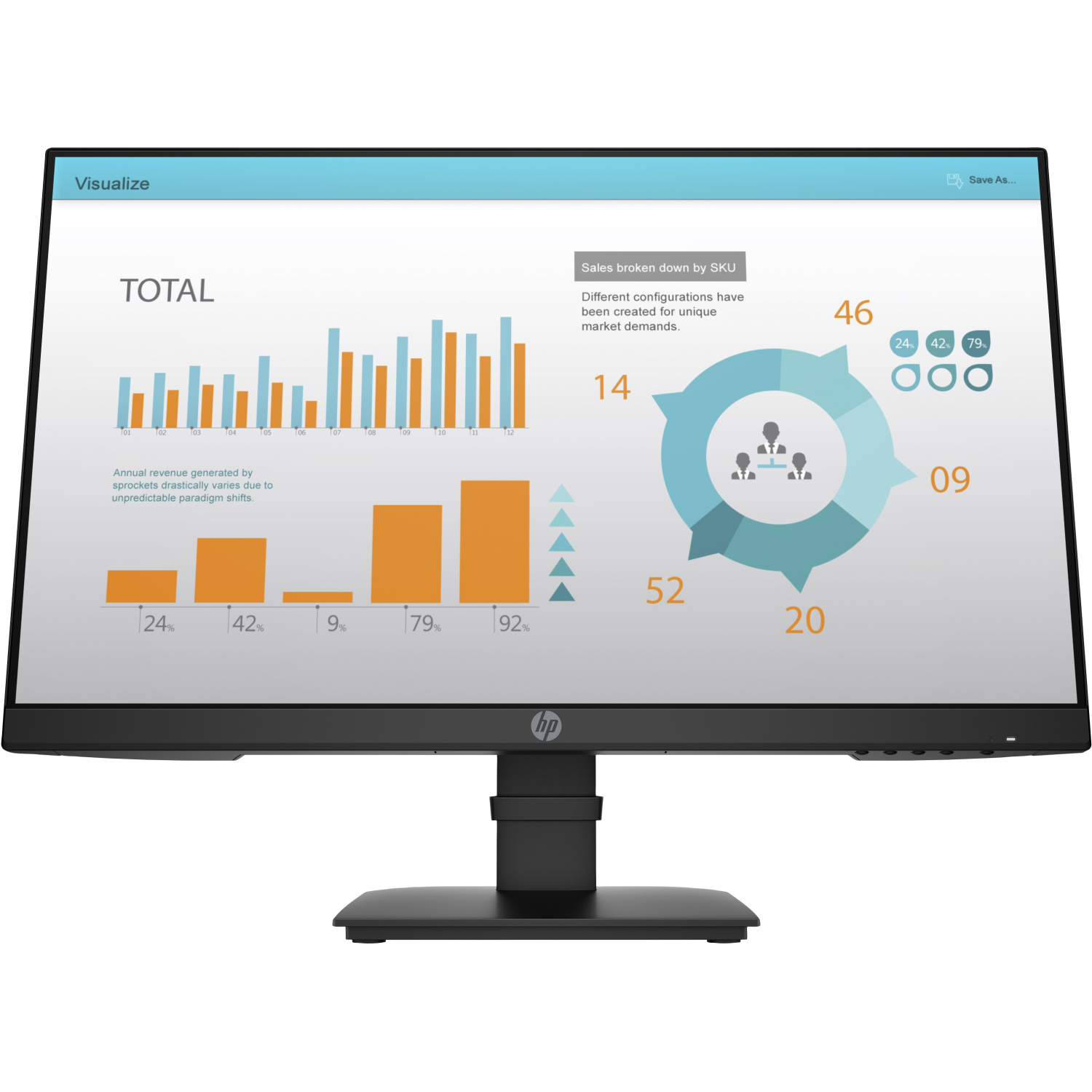 HP P24 G4 computer monitor 60.5 cm (23.8") 1920 x 1080 pixels Full HD Black
