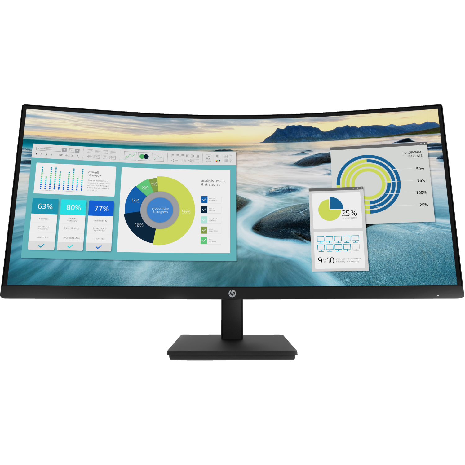 HP P34hc Computer Monitors - 34 Inches - Black