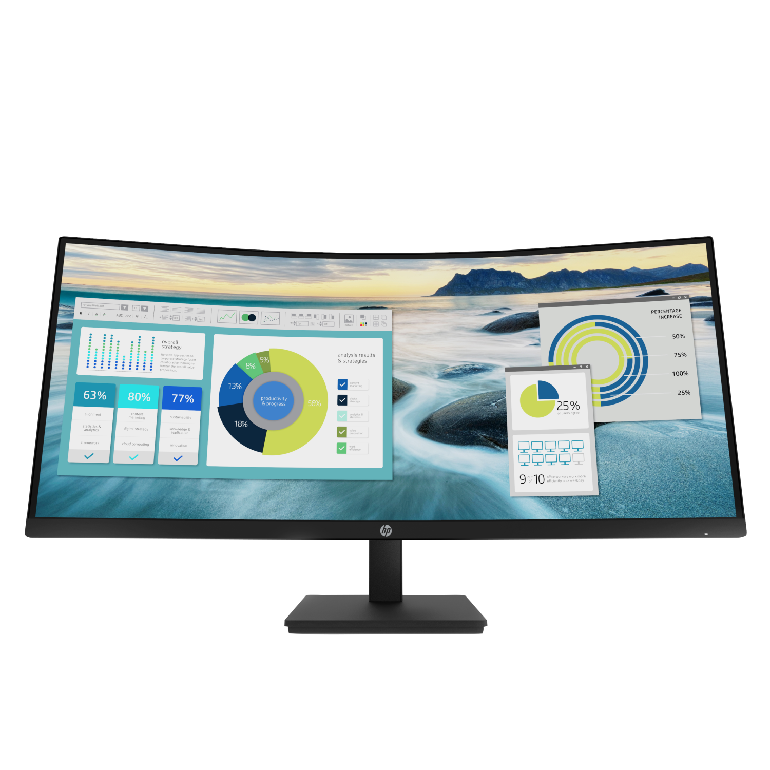 HP P34hc Computer Monitors - 34 Inches - Black