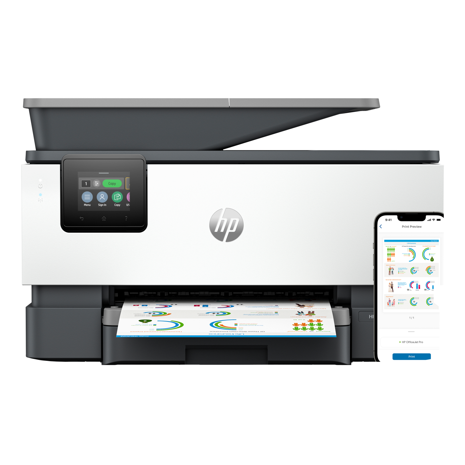HP 9120b Multifunction Printers - 2.7 Inches - 512MB - Grey