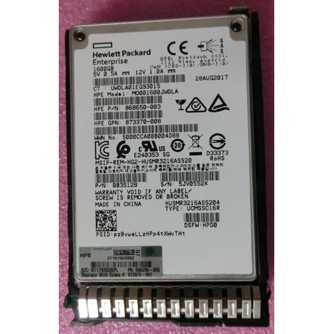 HP E 1.6TB 12G 2.5INCH MU SC SAS SSD
